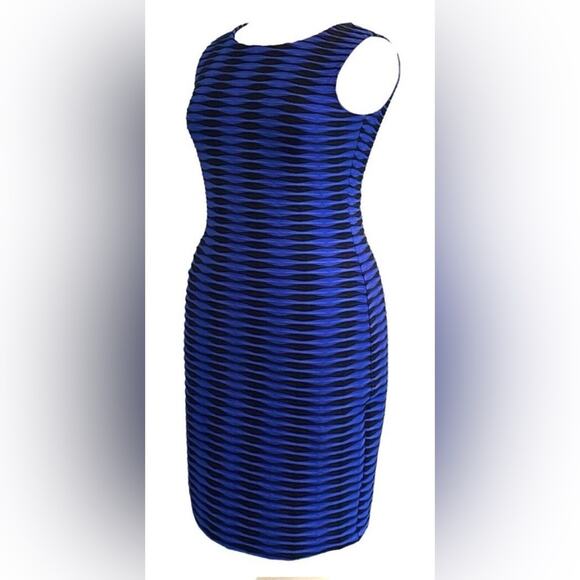 CALVIN KLEIN Womens Gorgeous Cobalt Blue & Black Sheath Dress Small Business - Picture 6 of 11